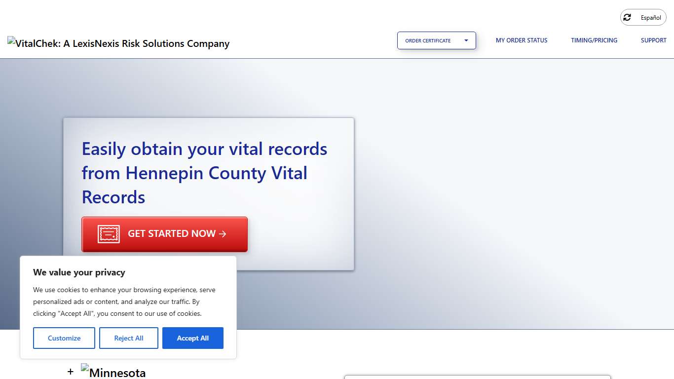 Hennepin County Vital Records (MN) Order Certificates - VitalChek